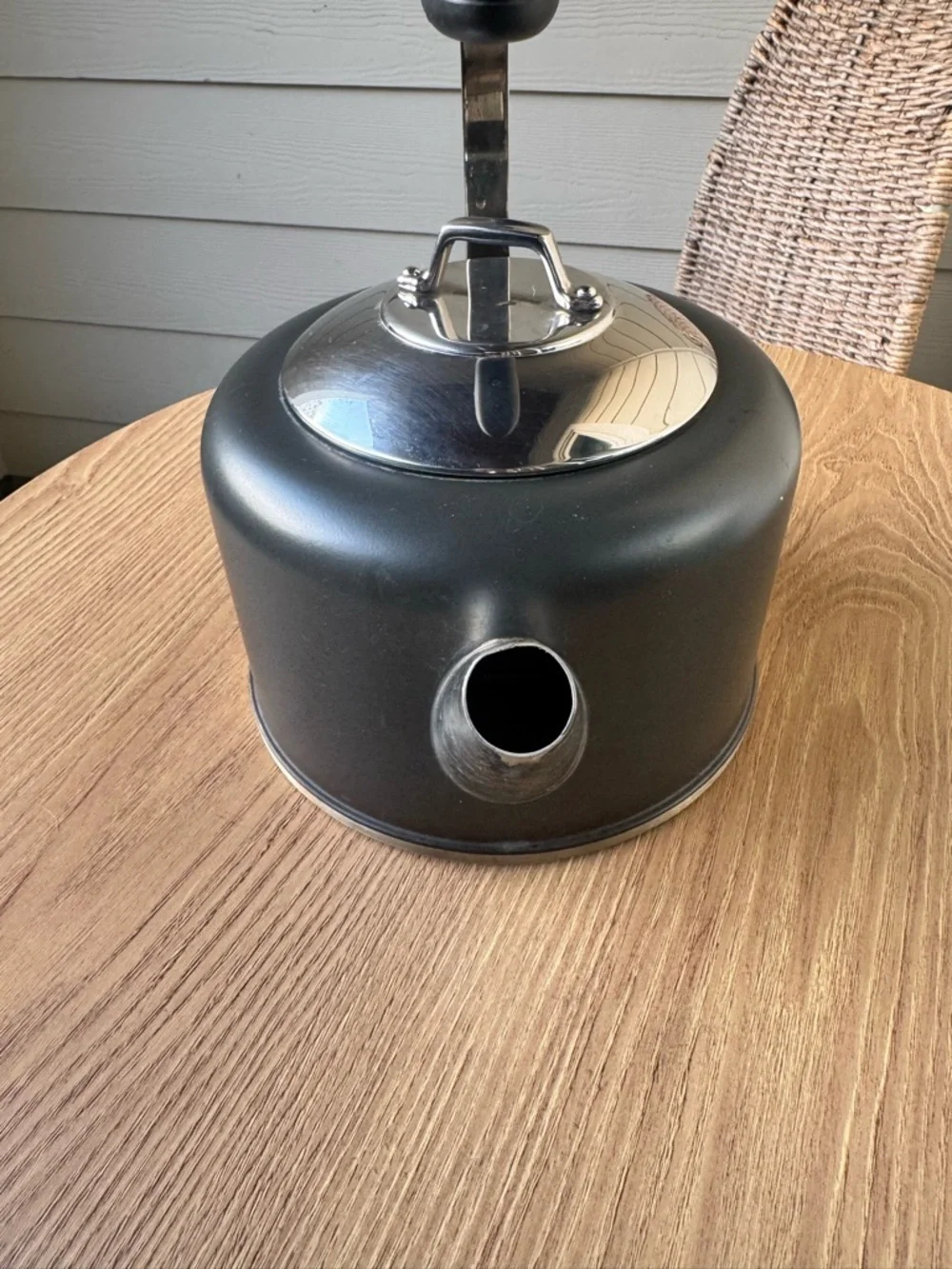 ALL CLAD Teakettle with Chrome Handle Charcoal Grey Whistling